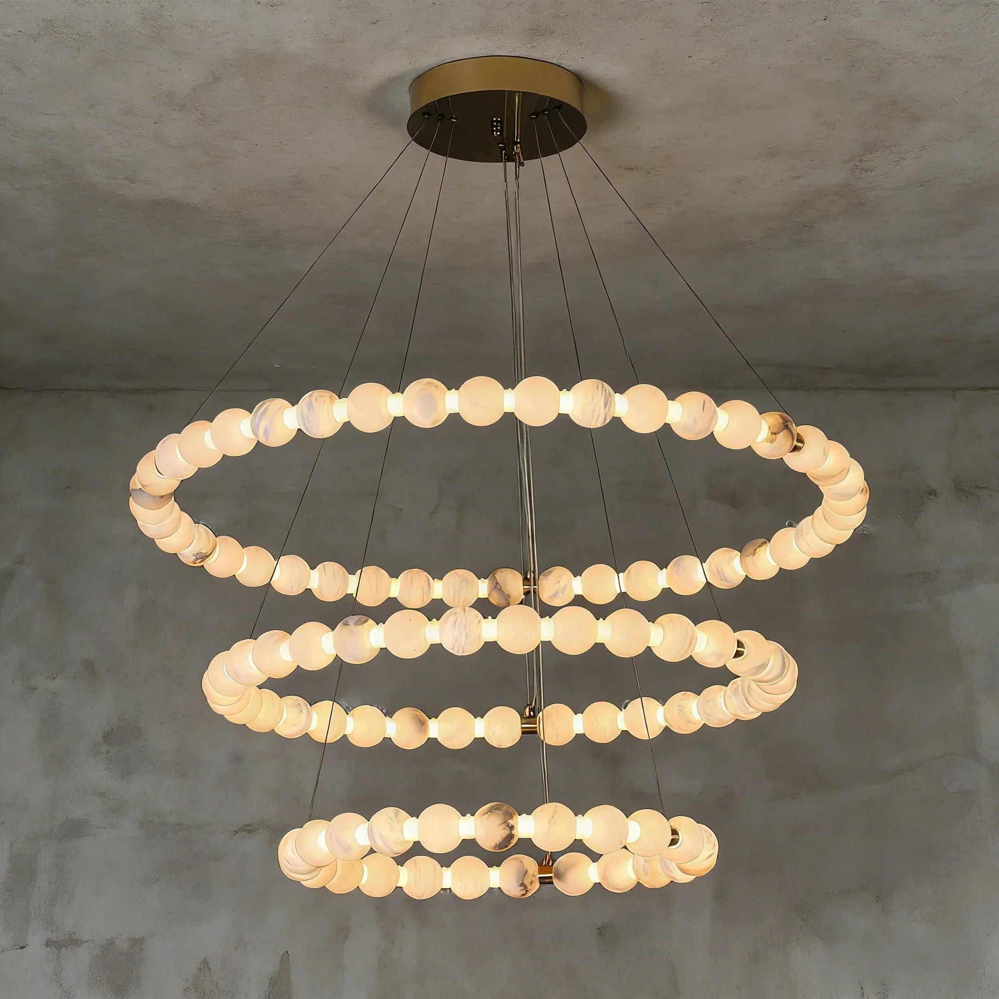 Alabaster Beaded Ring Chandelier | wildoxy