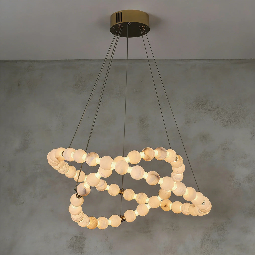 Alabaster Beaded Ring Chandelier | wildoxy