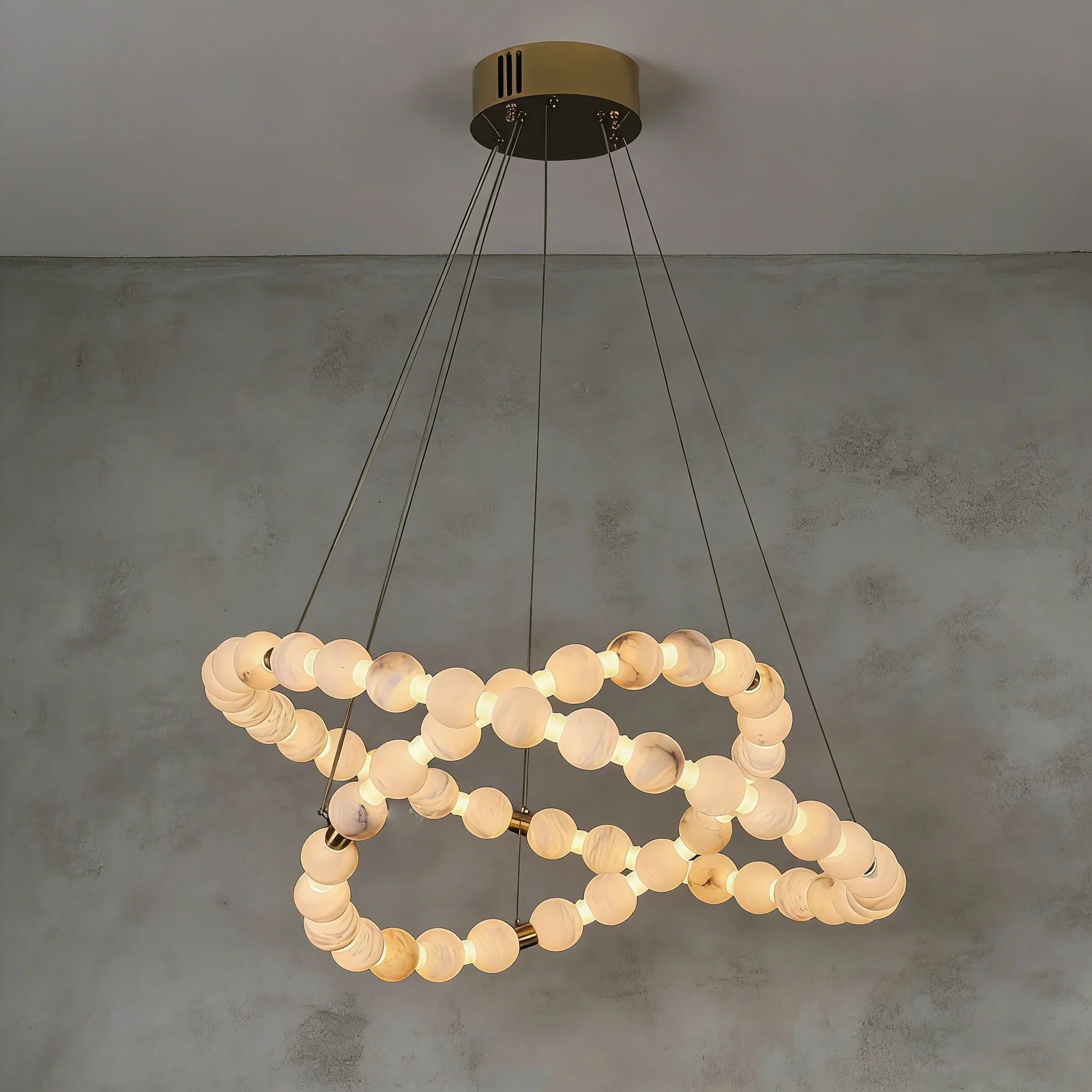 Alabaster Beaded Ring Chandelier | wildoxy