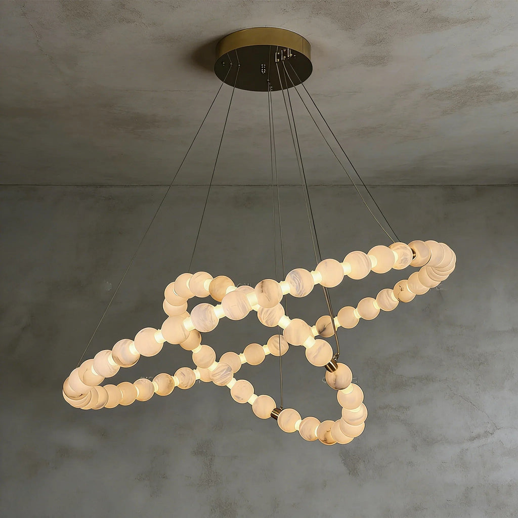 Alabaster Beaded Ring Chandelier | wildoxy