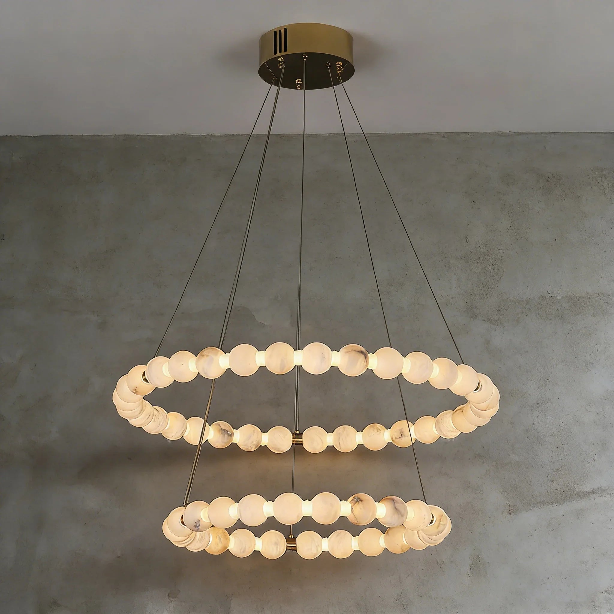 Alabaster Beaded Ring Chandelier | wildoxy