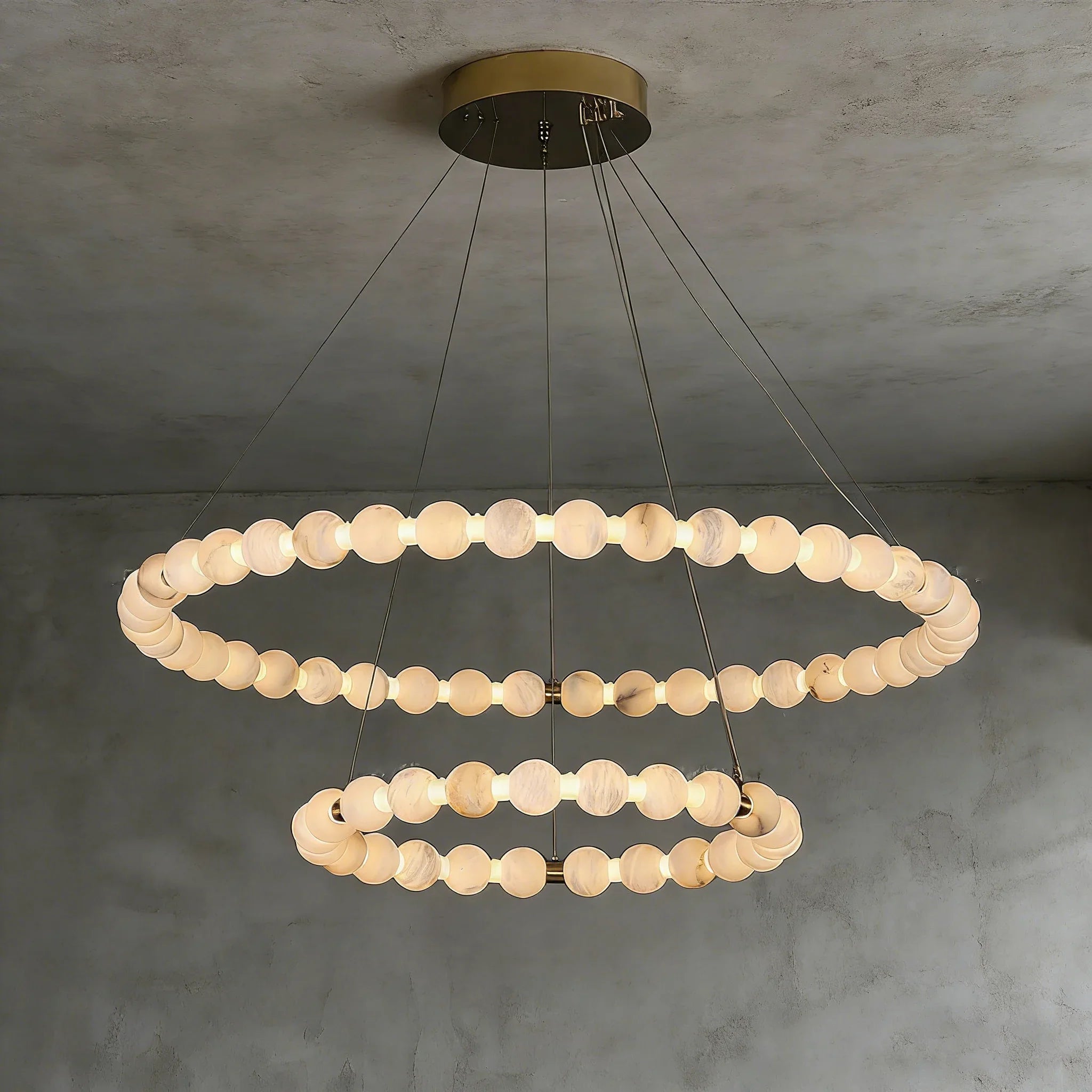 Alabaster Beaded Ring Chandelier | wildoxy