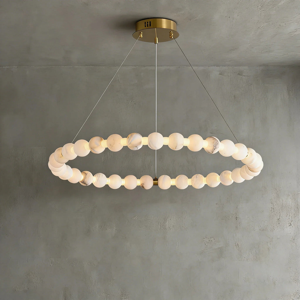 Alabaster Beaded Ring Chandelier | wildoxy
