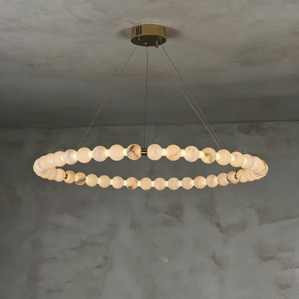 Alabaster Beaded Ring Chandelier | wildoxy