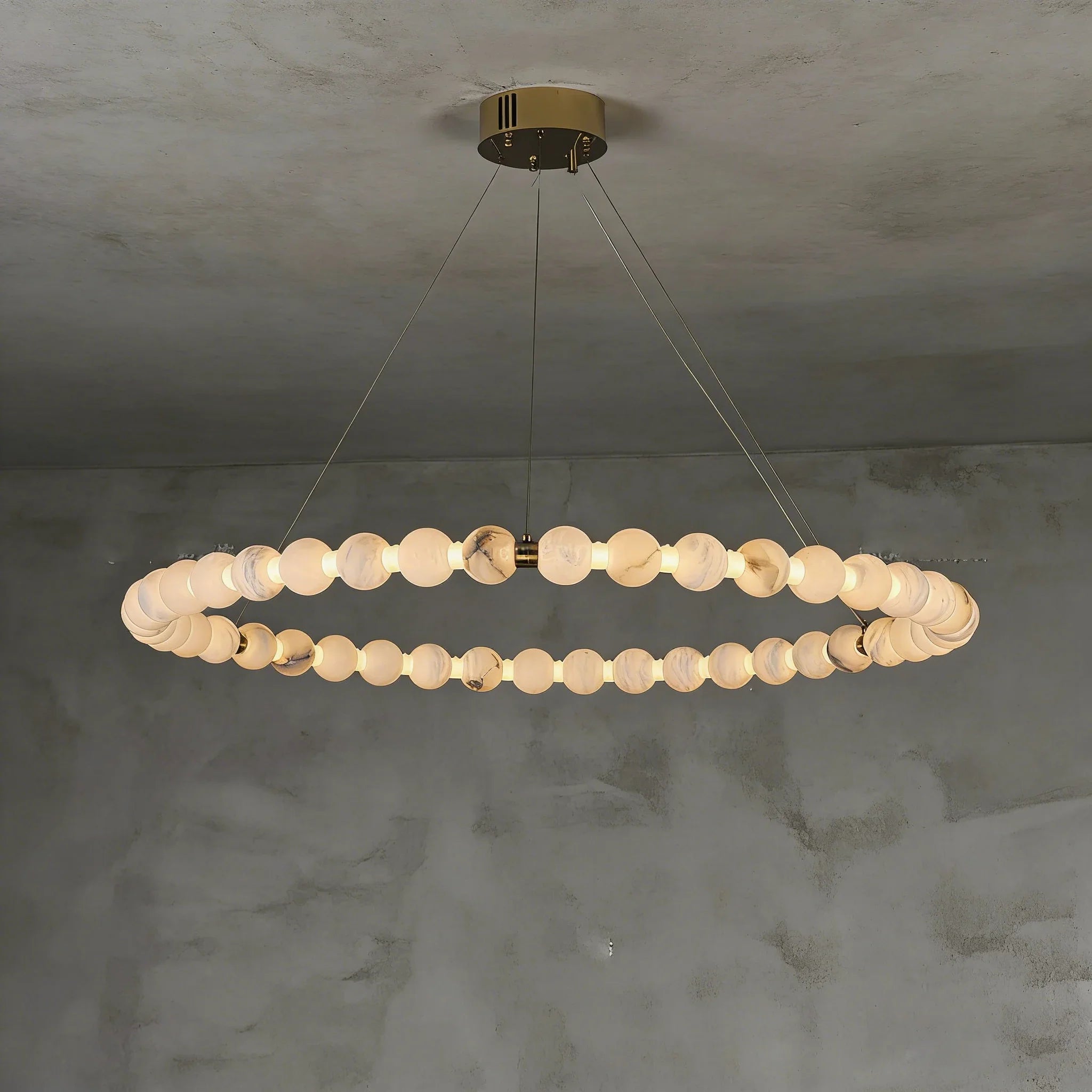 Alabaster Beaded Ring Chandelier | wildoxy