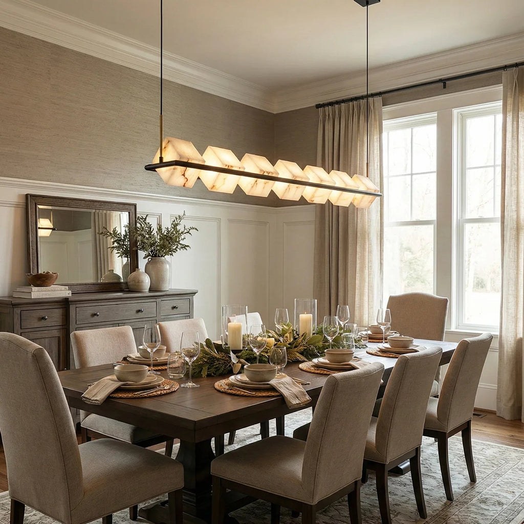 Alabaster Box Cube Linear Chandelier | wildoxy