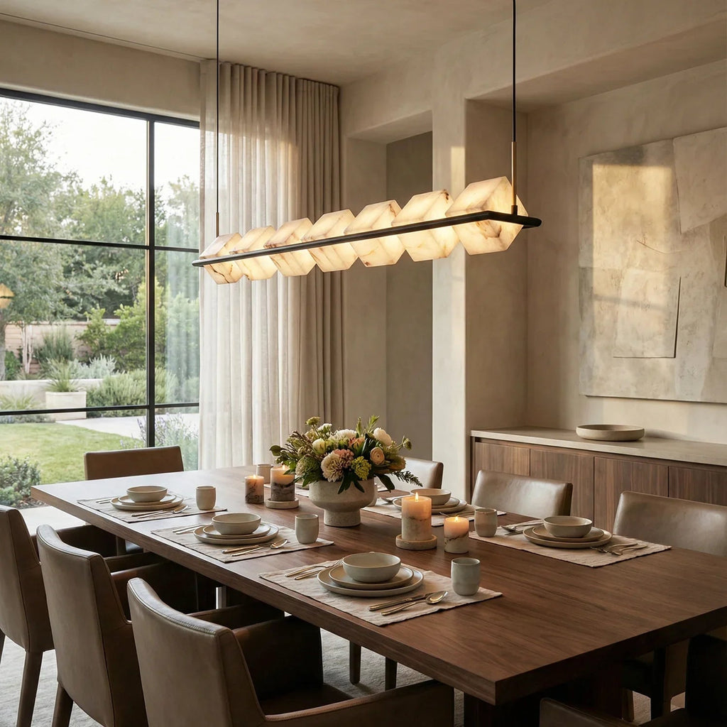 Alabaster Box Cube Linear Chandelier | wildoxy