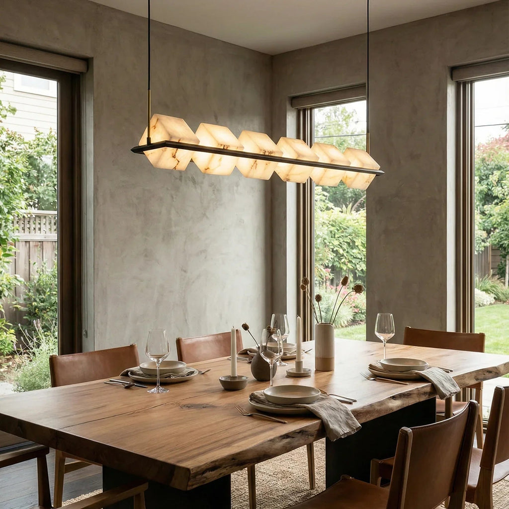 Alabaster Box Cube Linear Chandelier | wildoxy