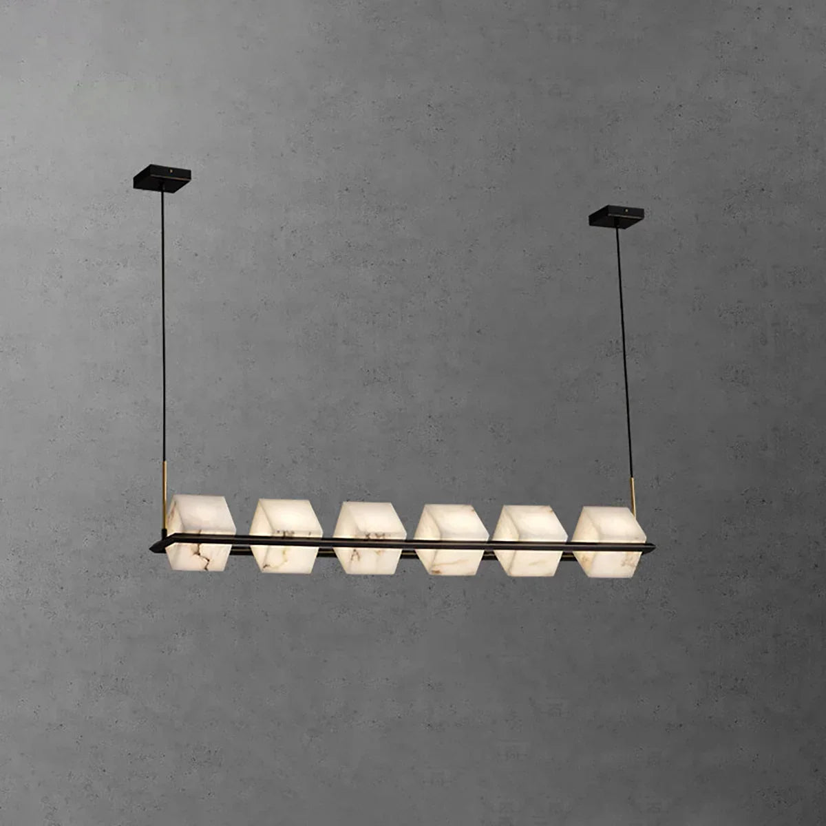 Alabaster Box Cube Linear Chandelier | wildoxy