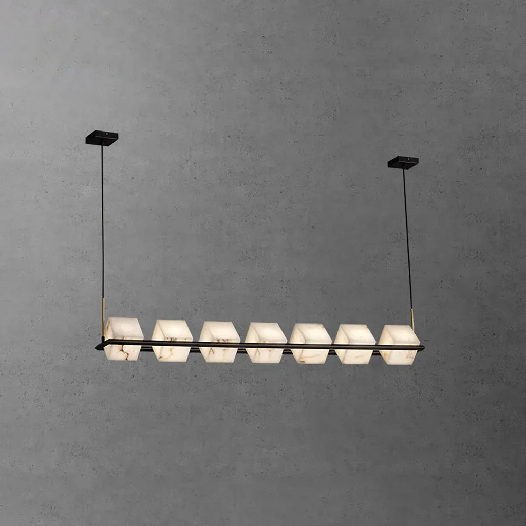 Alabaster Box Cube Linear Chandelier | wildoxy