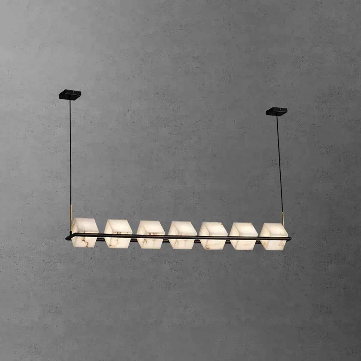 Alabaster Box Cube Linear Chandelier | wildoxy