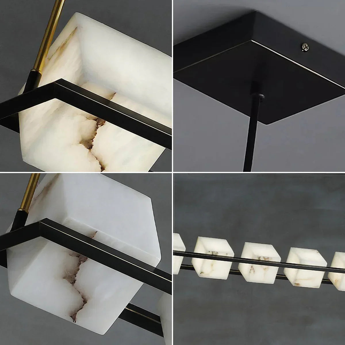 Alabaster Box Cube Linear Chandelier | wildoxy