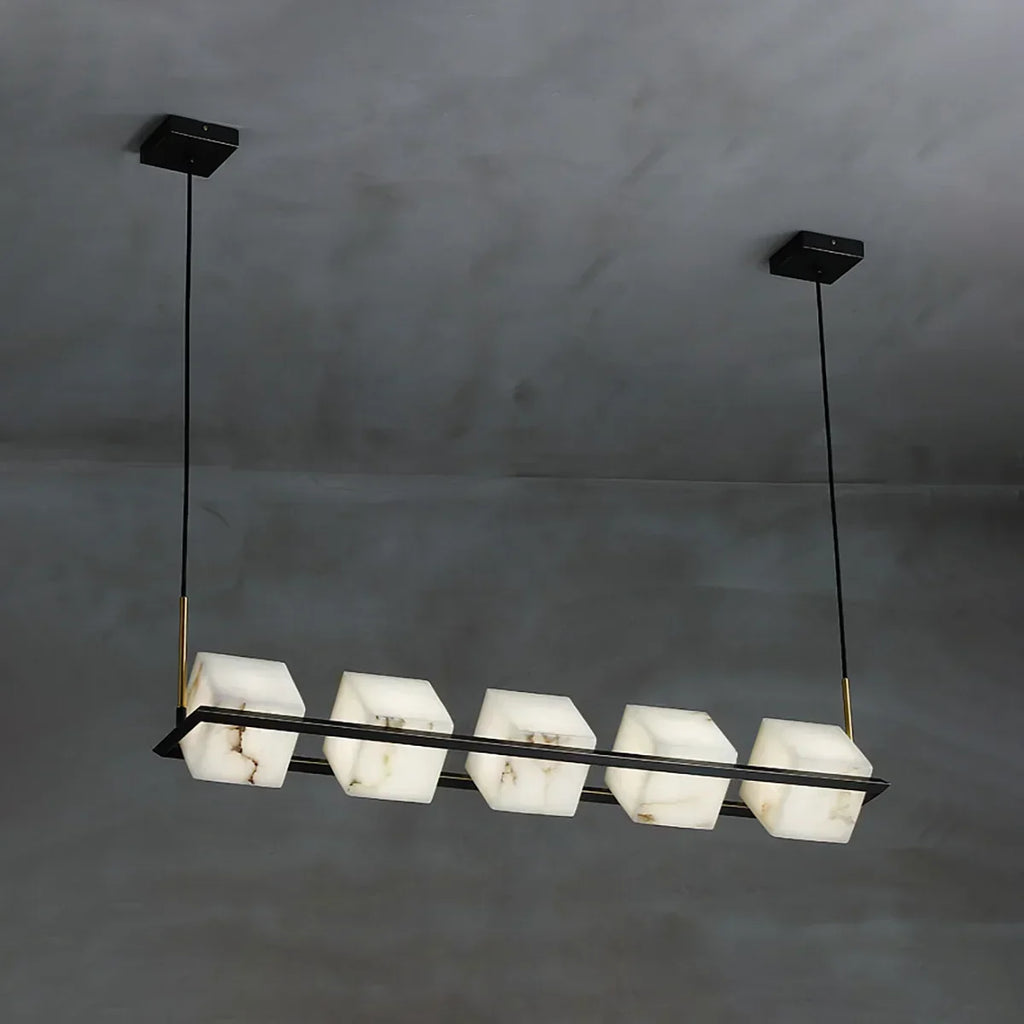 Alabaster Box Cube Linear Chandelier | wildoxy