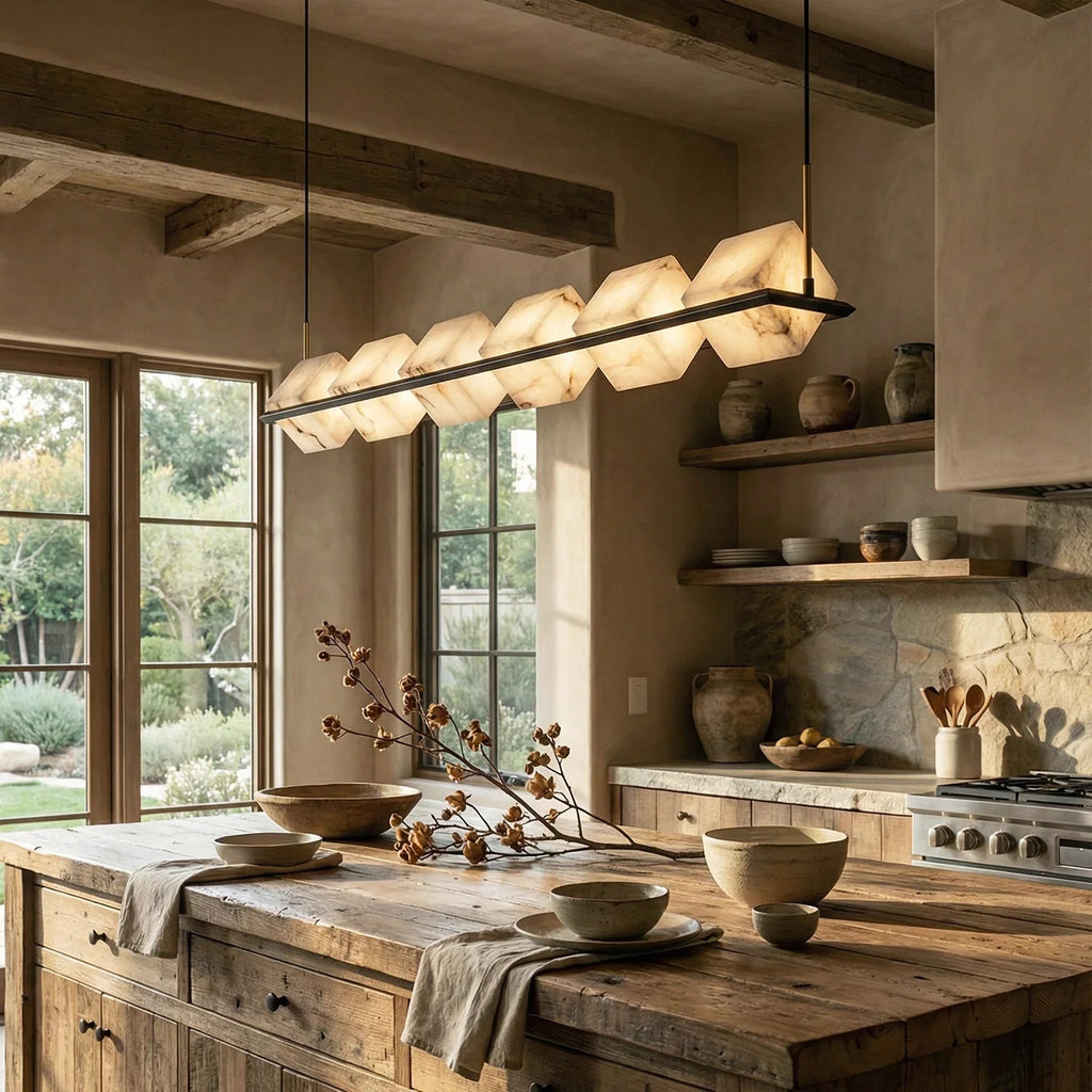 Alabaster Box Cube Linear Chandelier | wildoxy