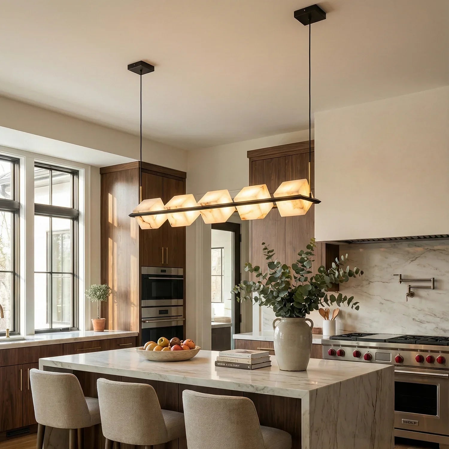 Alabaster Box Cube Linear Chandelier | wildoxy