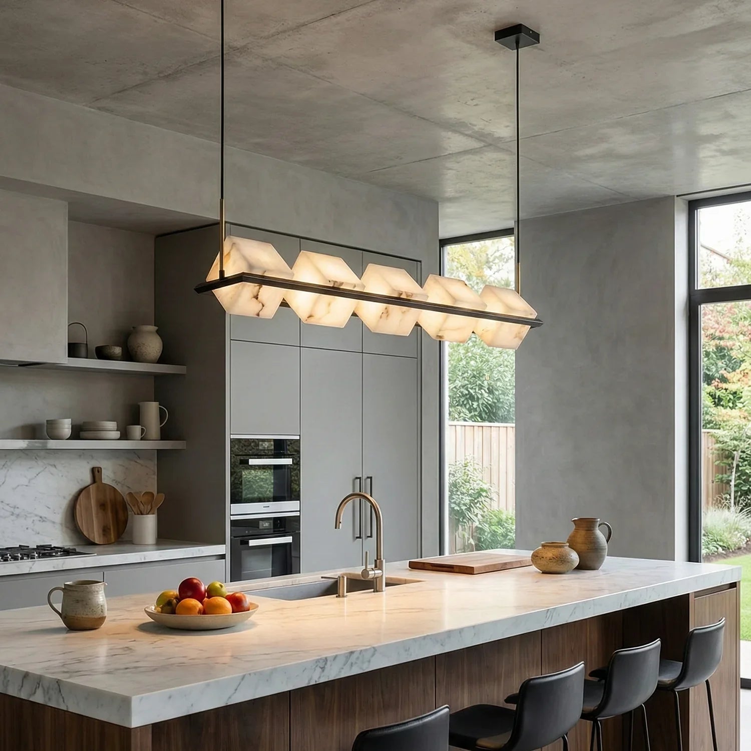 Alabaster Box Cube Linear Chandelier | wildoxy