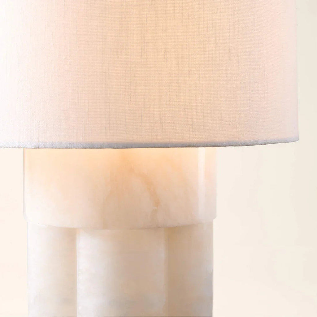 Alabaster Column Drum Table Lamp | wildoxy