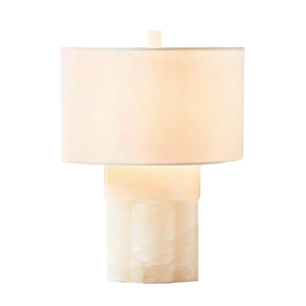 Alabaster Column Drum Table Lamp | wildoxy
