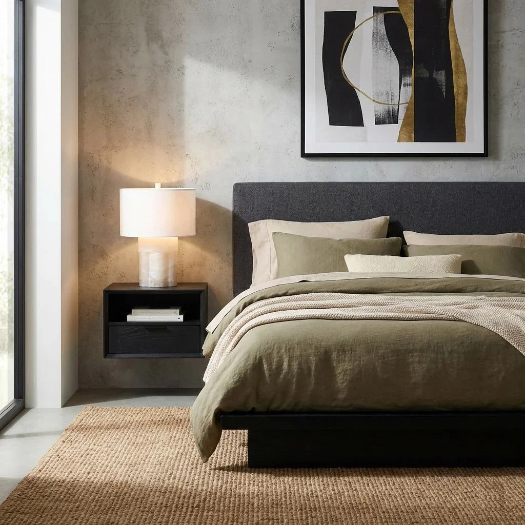 Alabaster Column Drum Table Lamp | wildoxy