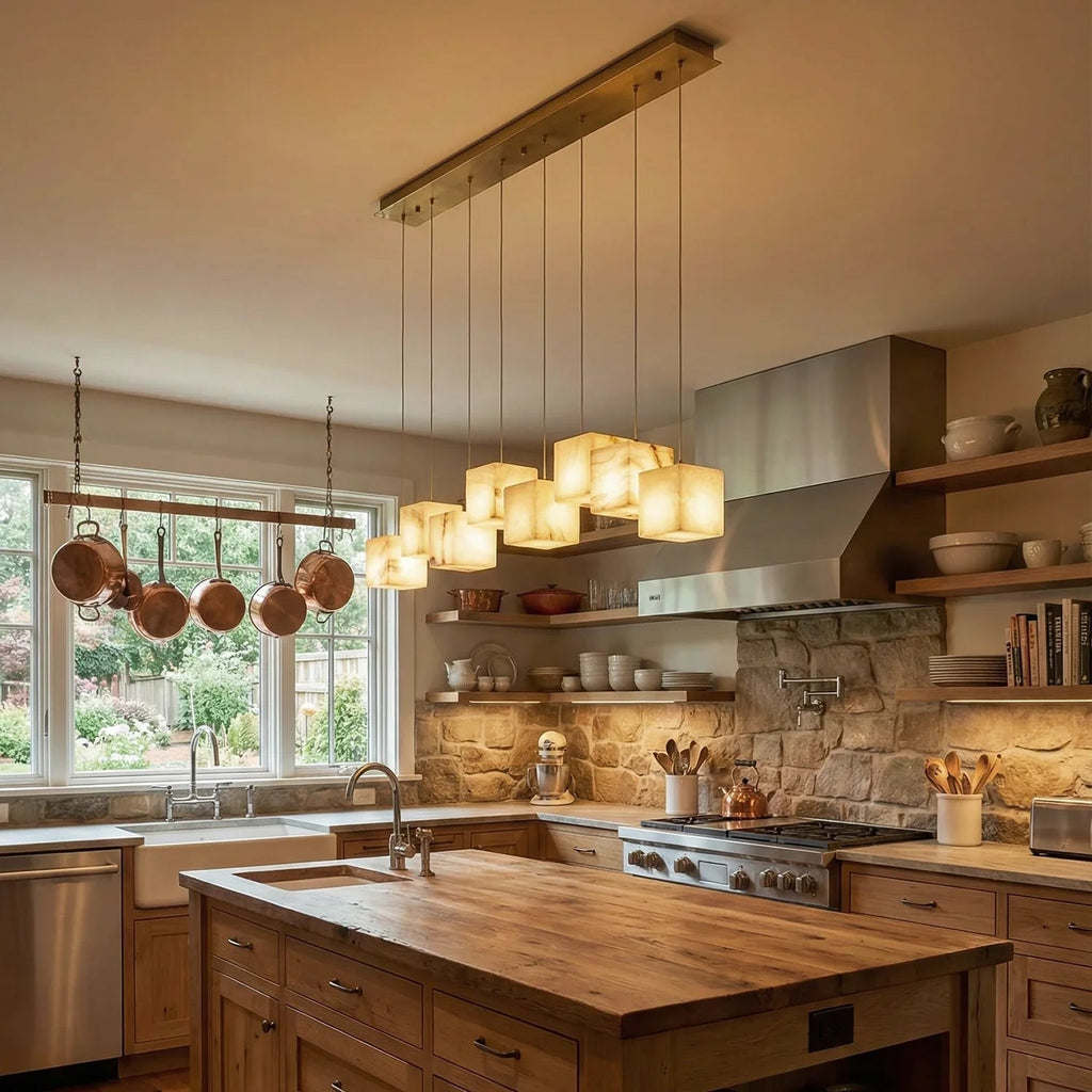 Alabaster Cubic Multi Head Chandelier | wildoxy