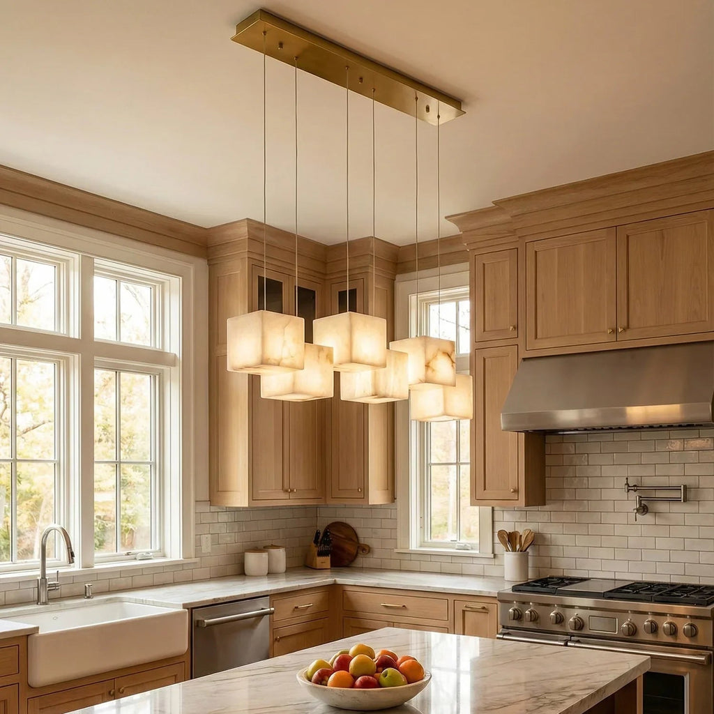 Alabaster Cubic Multi Head Chandelier | wildoxy