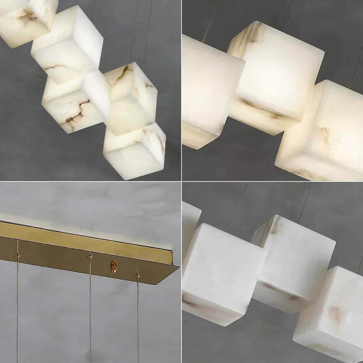 Alabaster Cubic Multi Head Chandelier | wildoxy