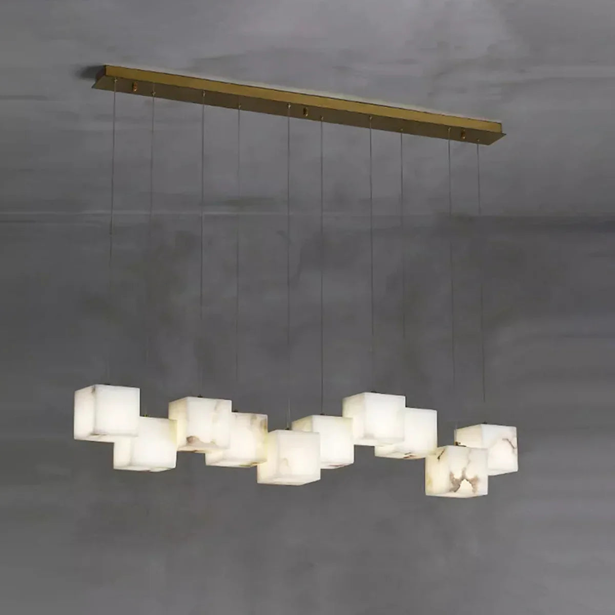 Alabaster Cubic Multi Head Chandelier | wildoxy