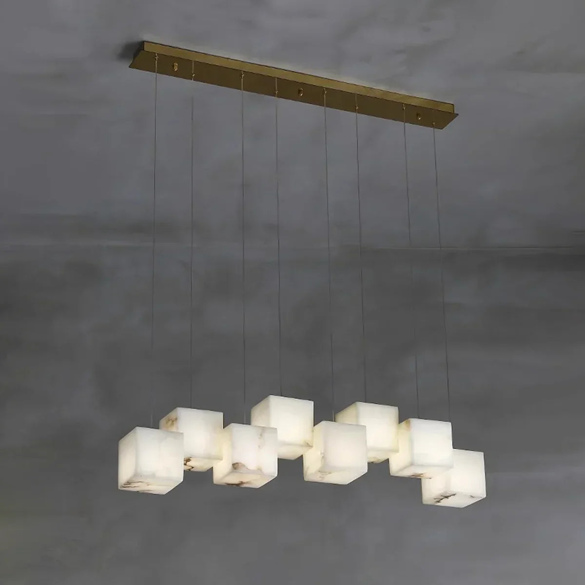 Alabaster Cubic Multi Head Chandelier | wildoxy