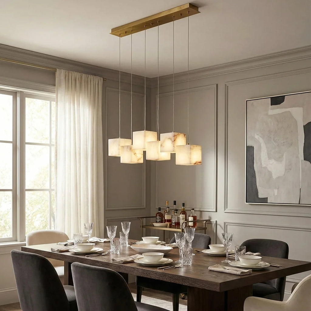 Alabaster Cubic Multi Head Chandelier | wildoxy
