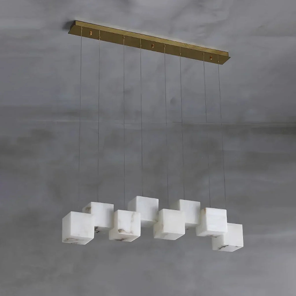 Alabaster Cubic Multi Head Chandelier | wildoxy
