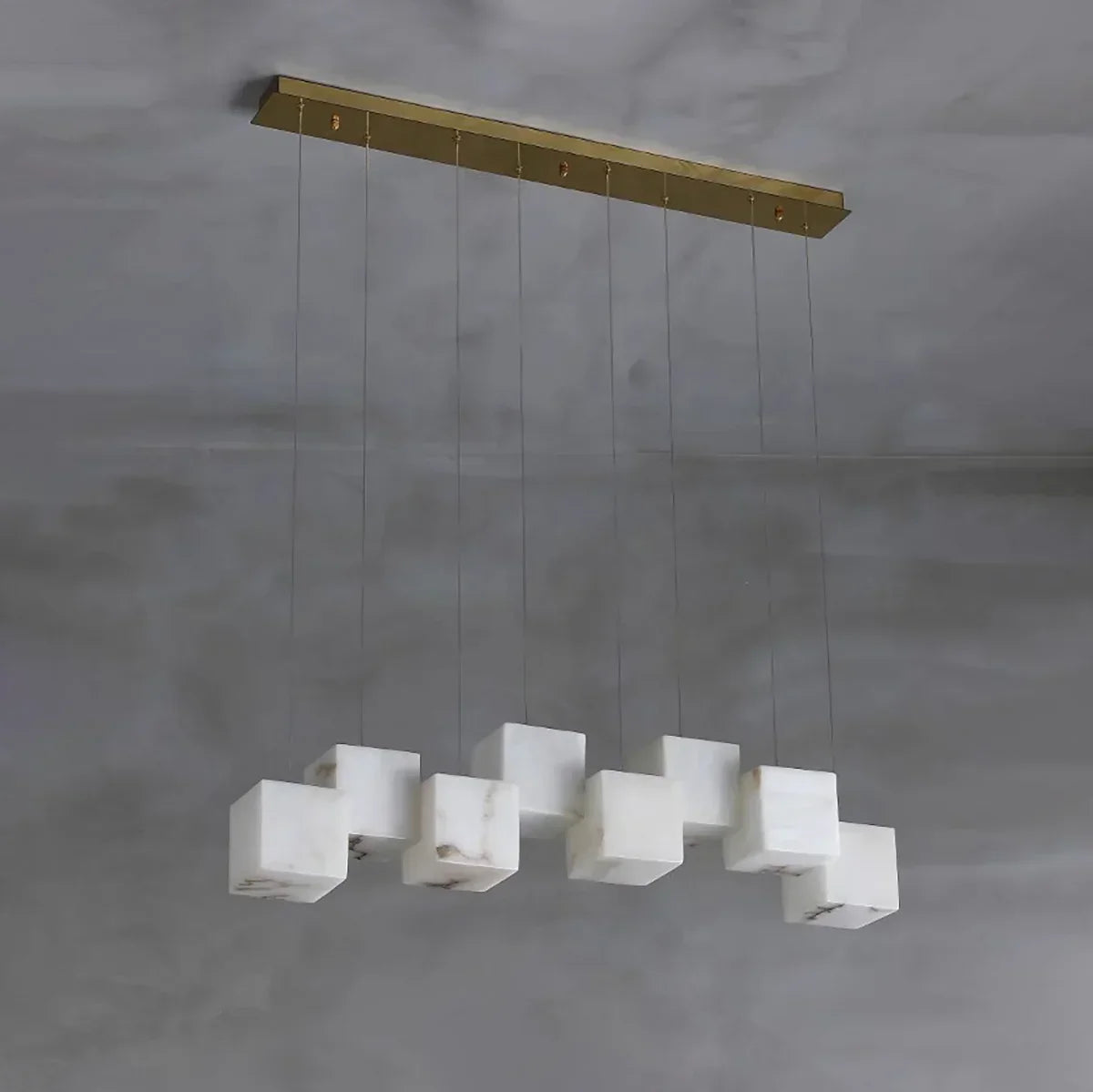 Alabaster Cubic Multi Head Chandelier | wildoxy