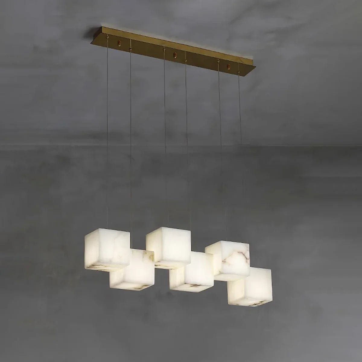 Alabaster Cubic Multi Head Chandelier | wildoxy
