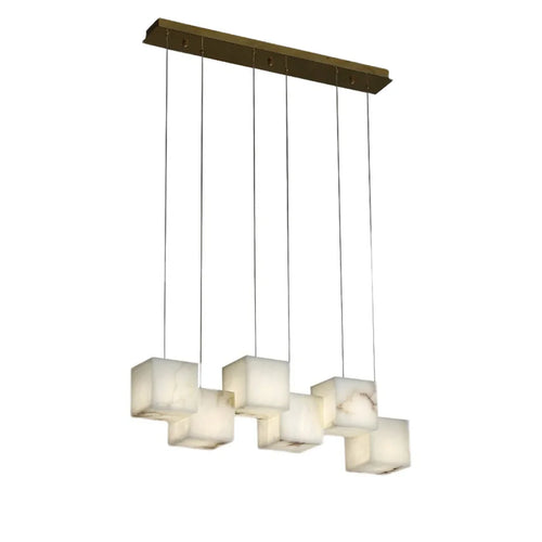 Alabaster Cubic Multi Head Chandelier | wildoxy