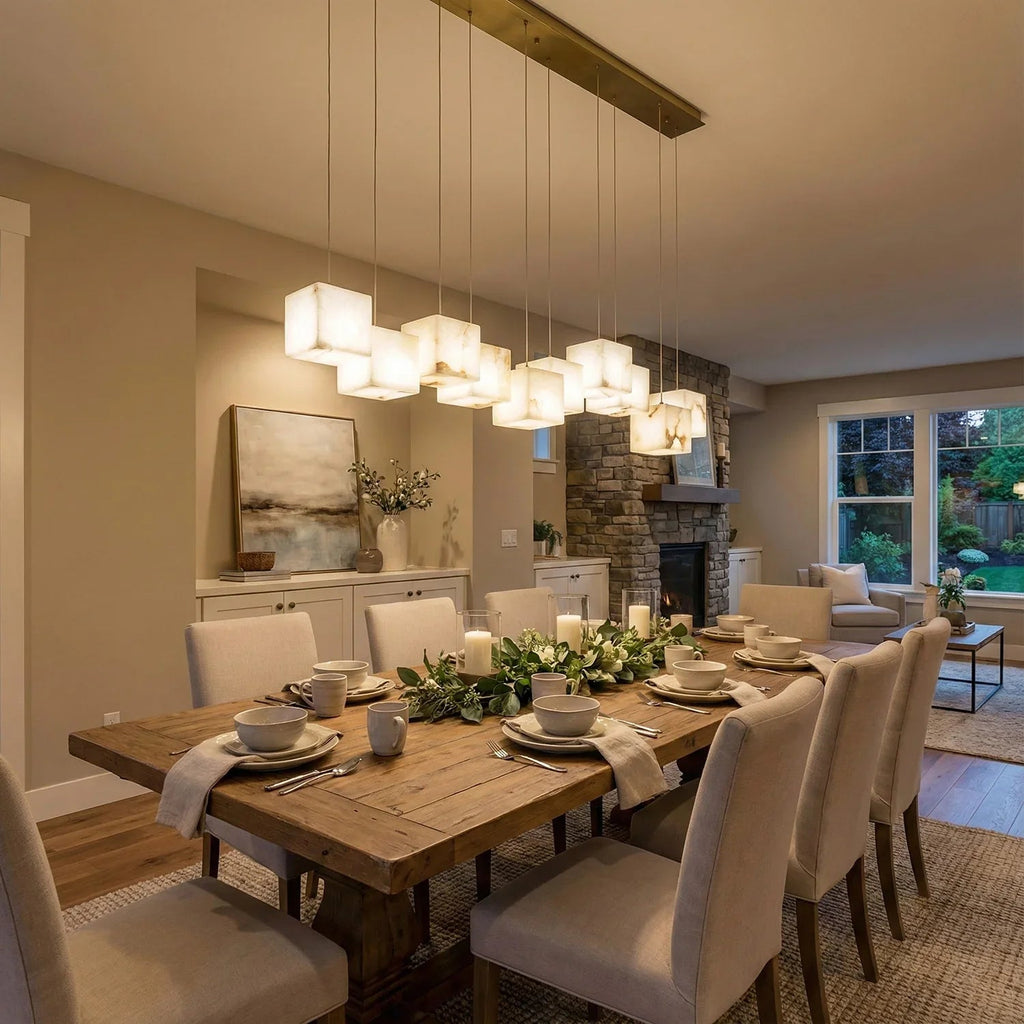 Alabaster Cubic Multi Head Chandelier | wildoxy
