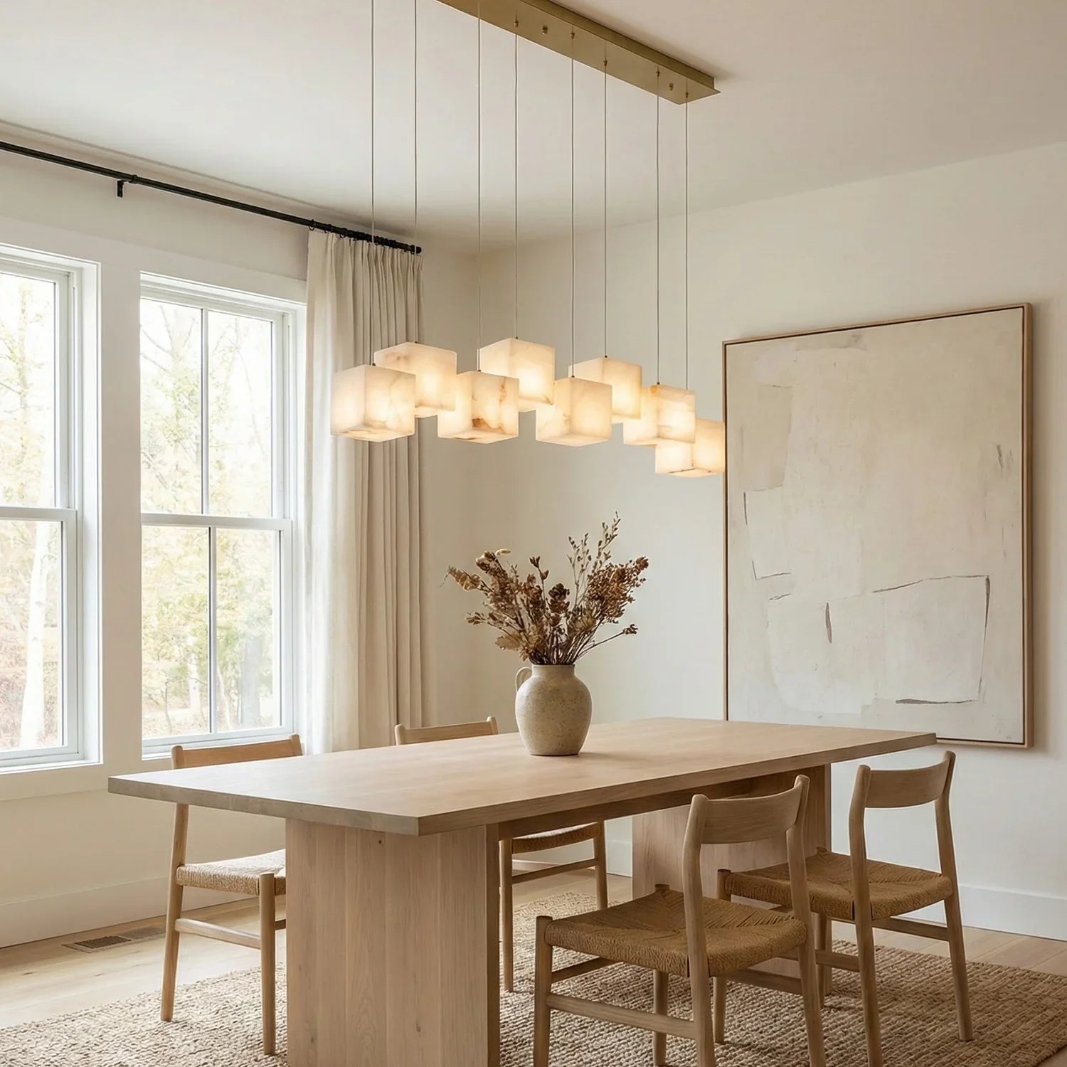 Alabaster Cubic Multi Head Chandelier | wildoxy