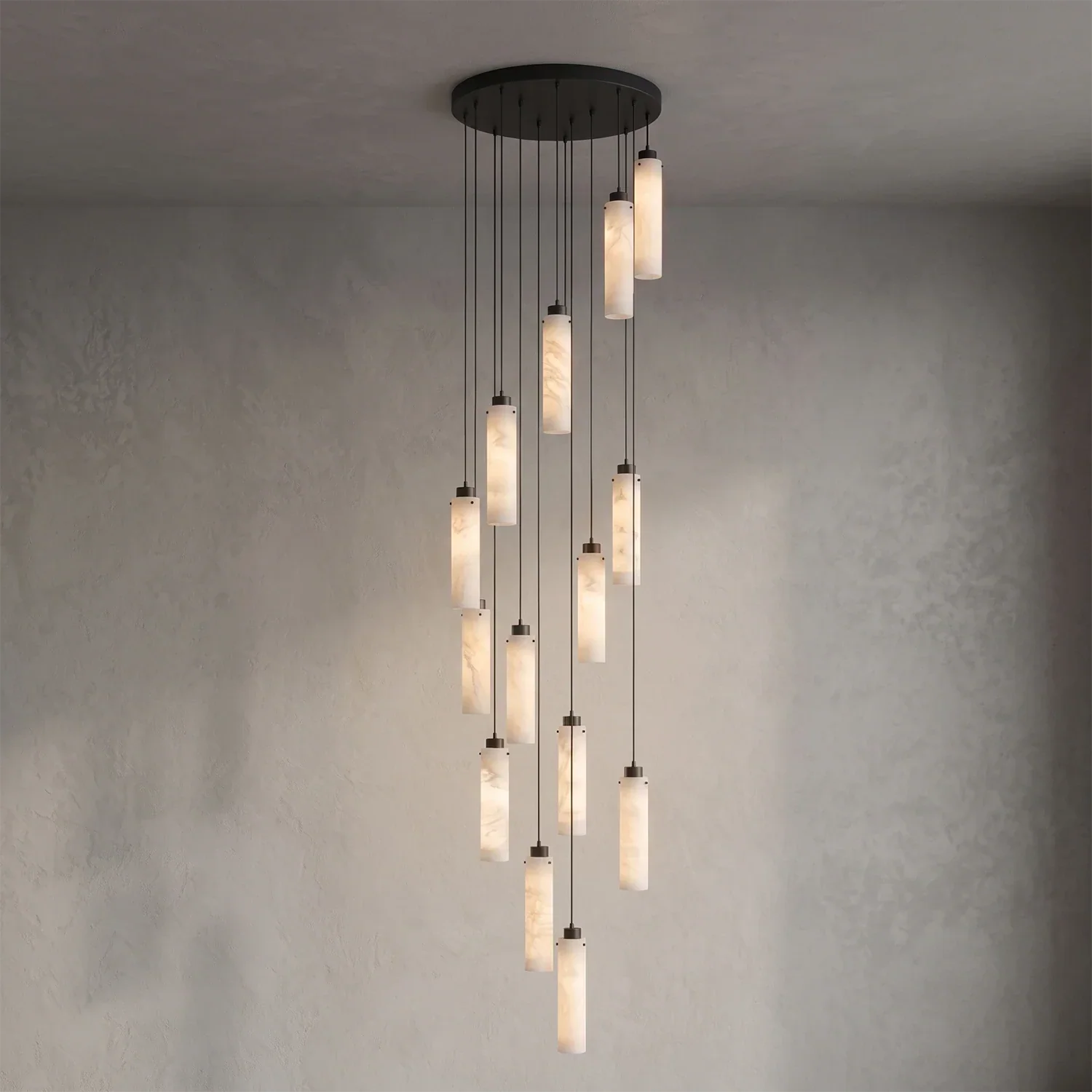 Alabaster Cylinder Cluster Chandelier | wildoxy
