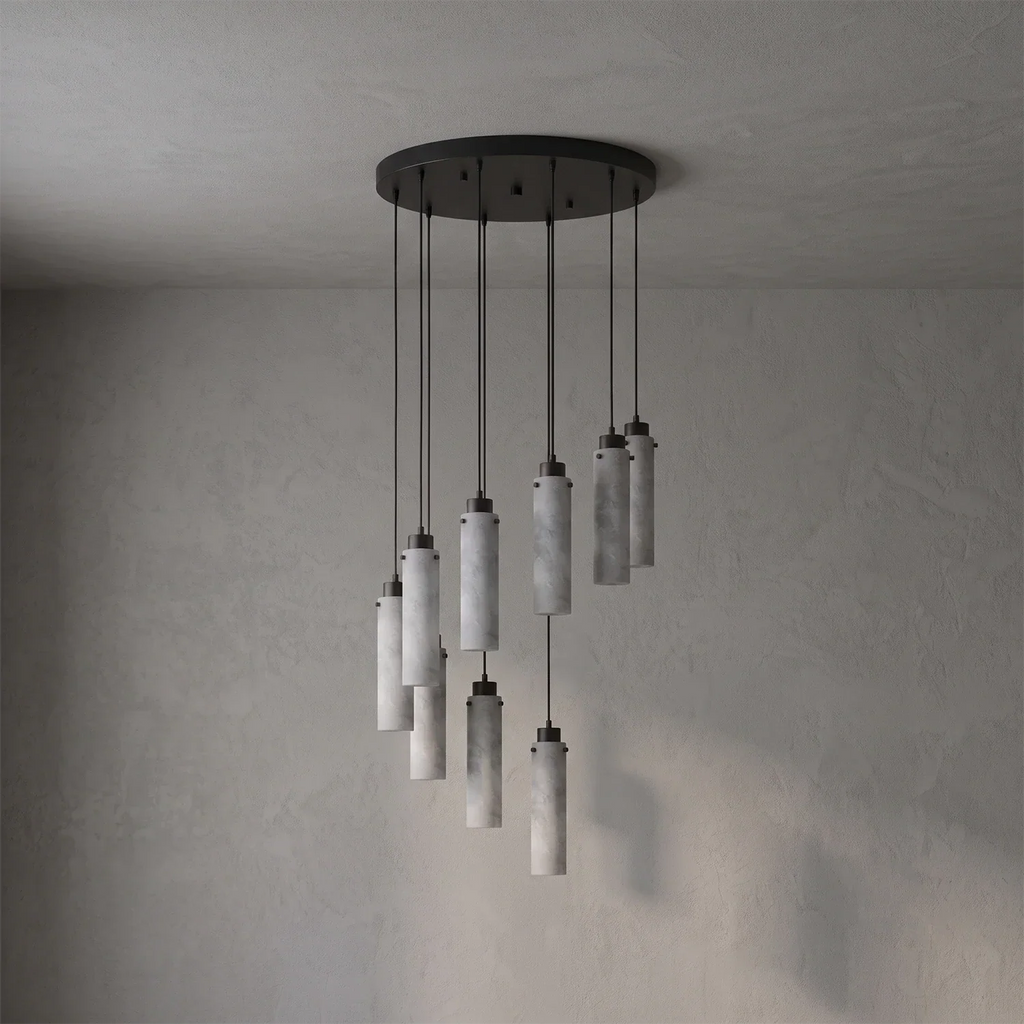 Alabaster Cylinder Cluster Chandelier | wildoxy