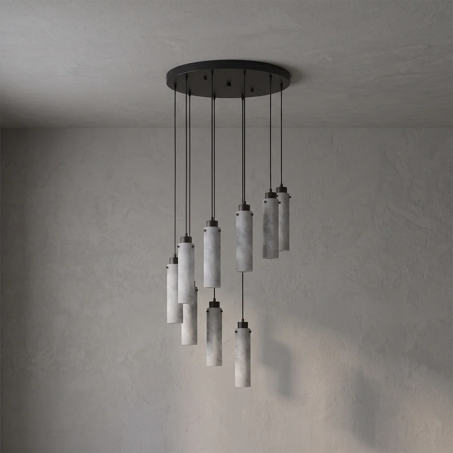 Alabaster Cylinder Cluster Chandelier | wildoxy