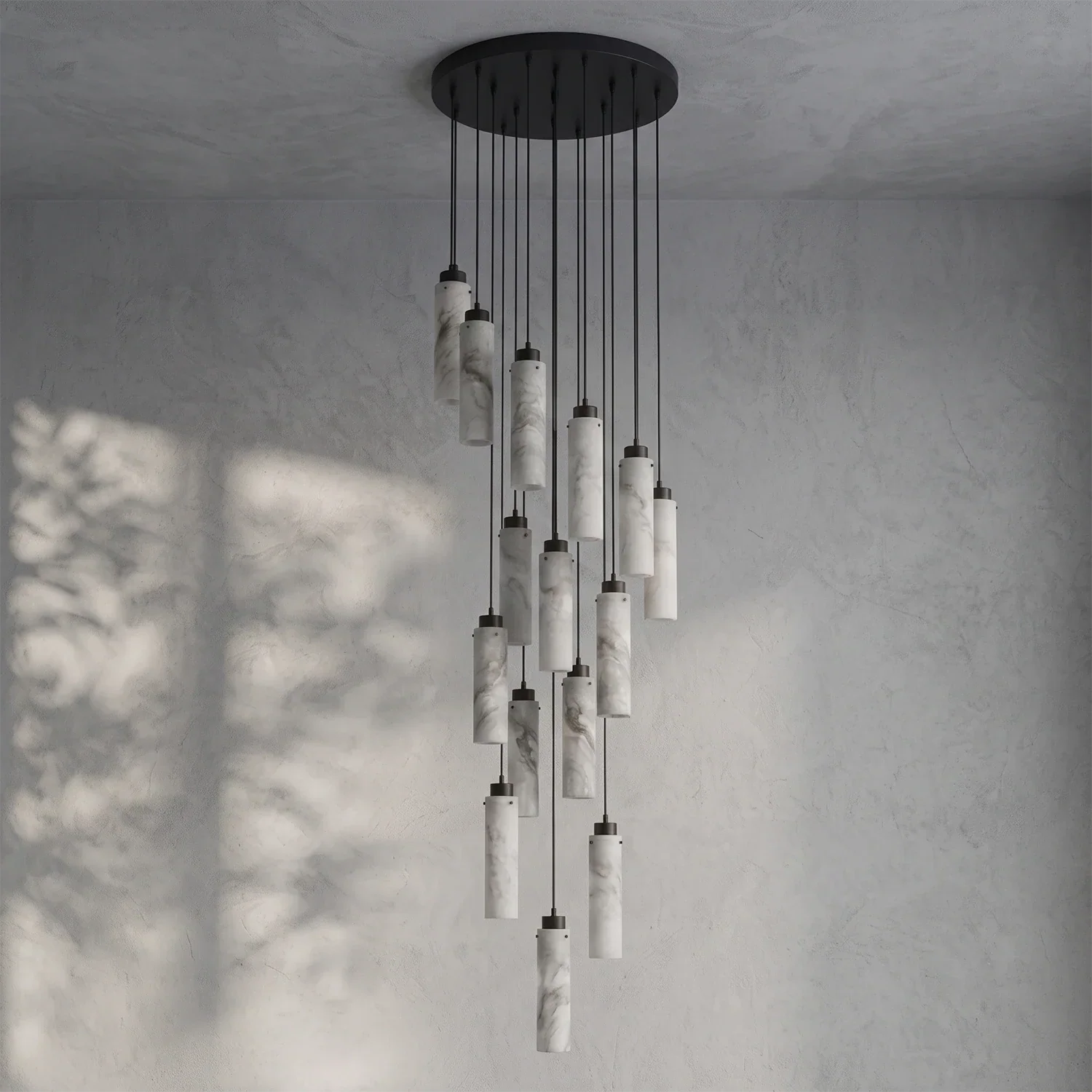 Alabaster Cylinder Cluster Chandelier | wildoxy