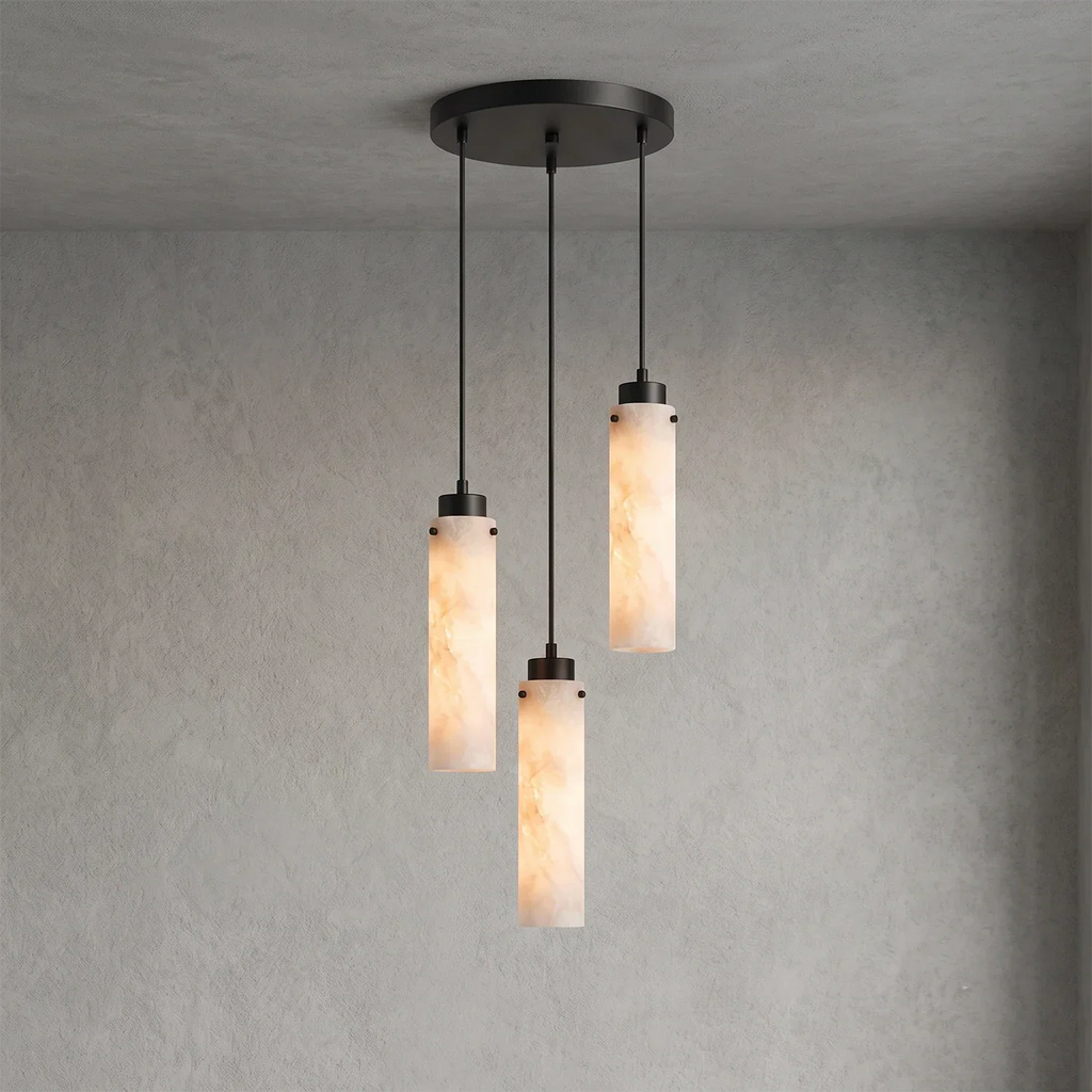 Alabaster Cylinder Cluster Chandelier | wildoxy
