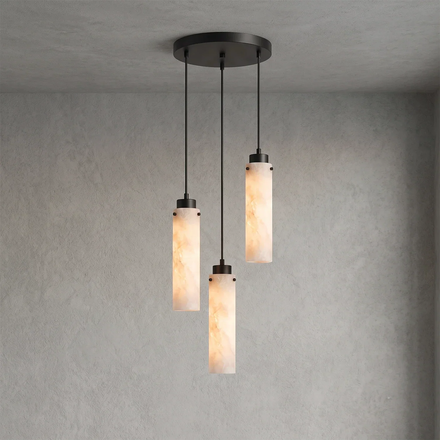 Alabaster Cylinder Cluster Chandelier | wildoxy