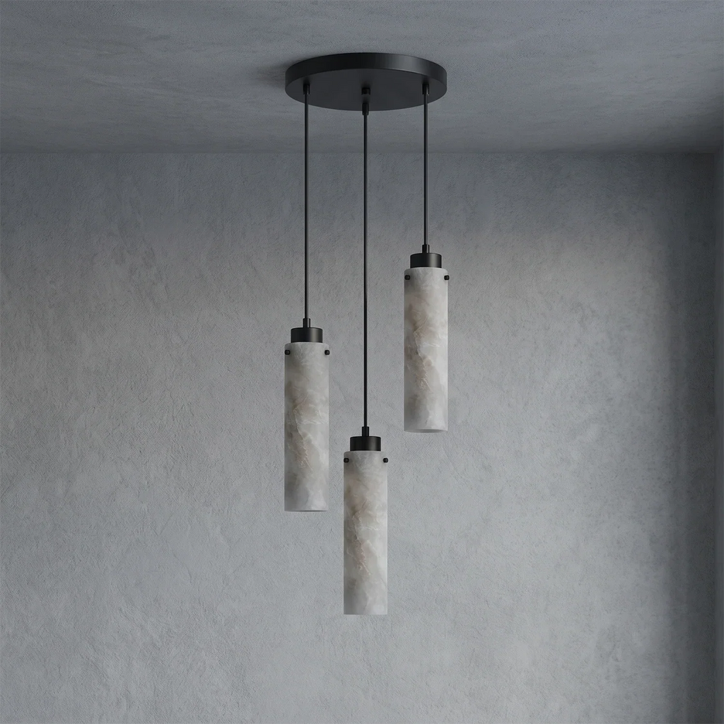 Alabaster Cylinder Cluster Chandelier | wildoxy
