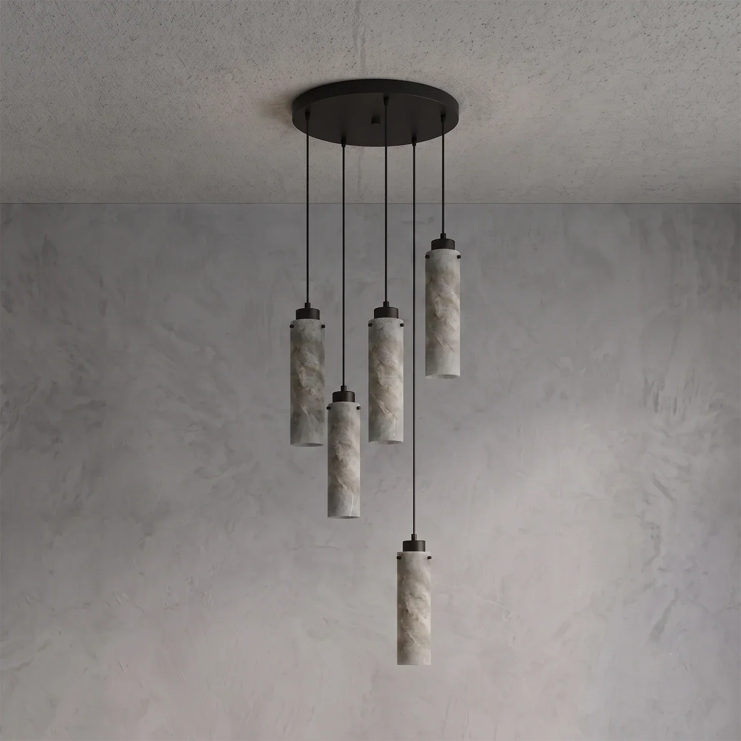 Alabaster Cylinder Cluster Chandelier | wildoxy