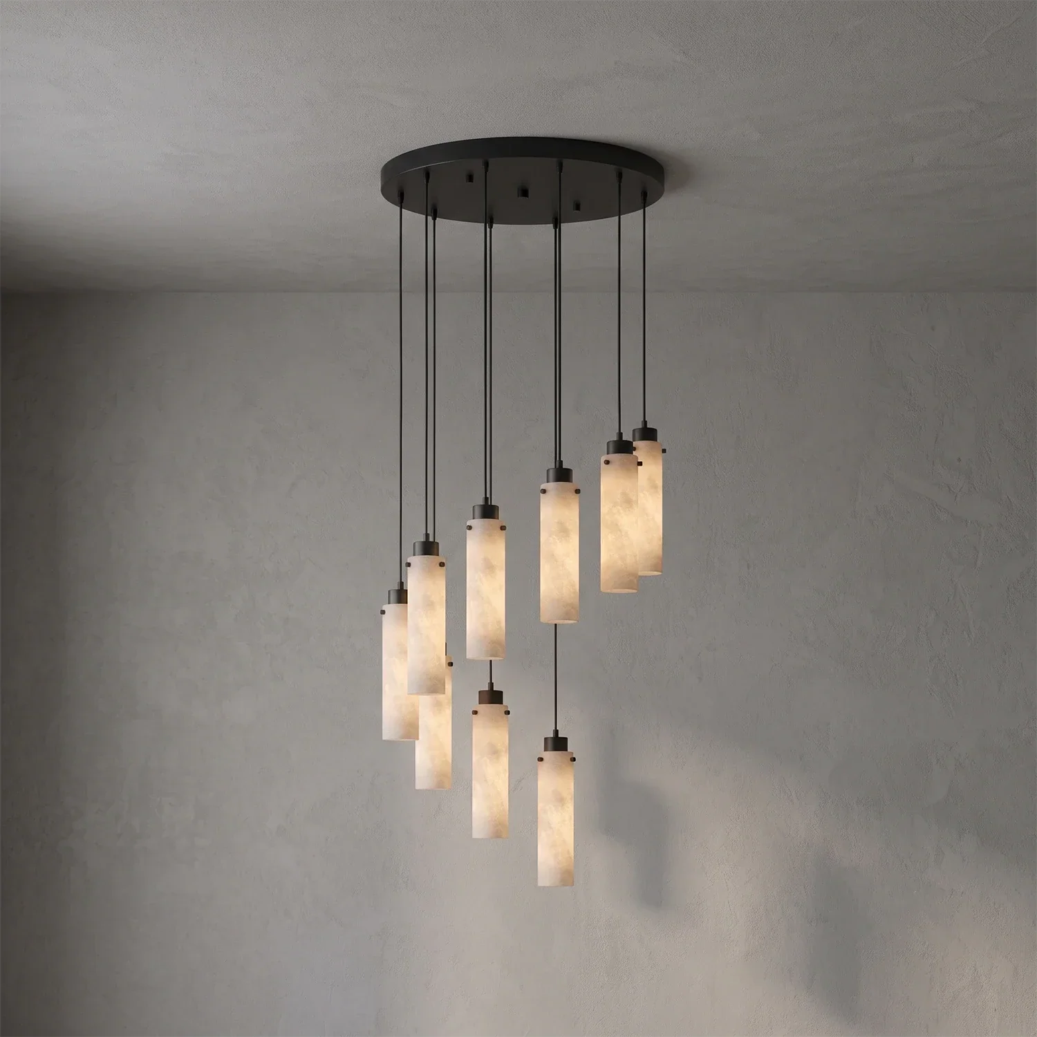 Alabaster Cylinder Cluster Chandelier | wildoxy