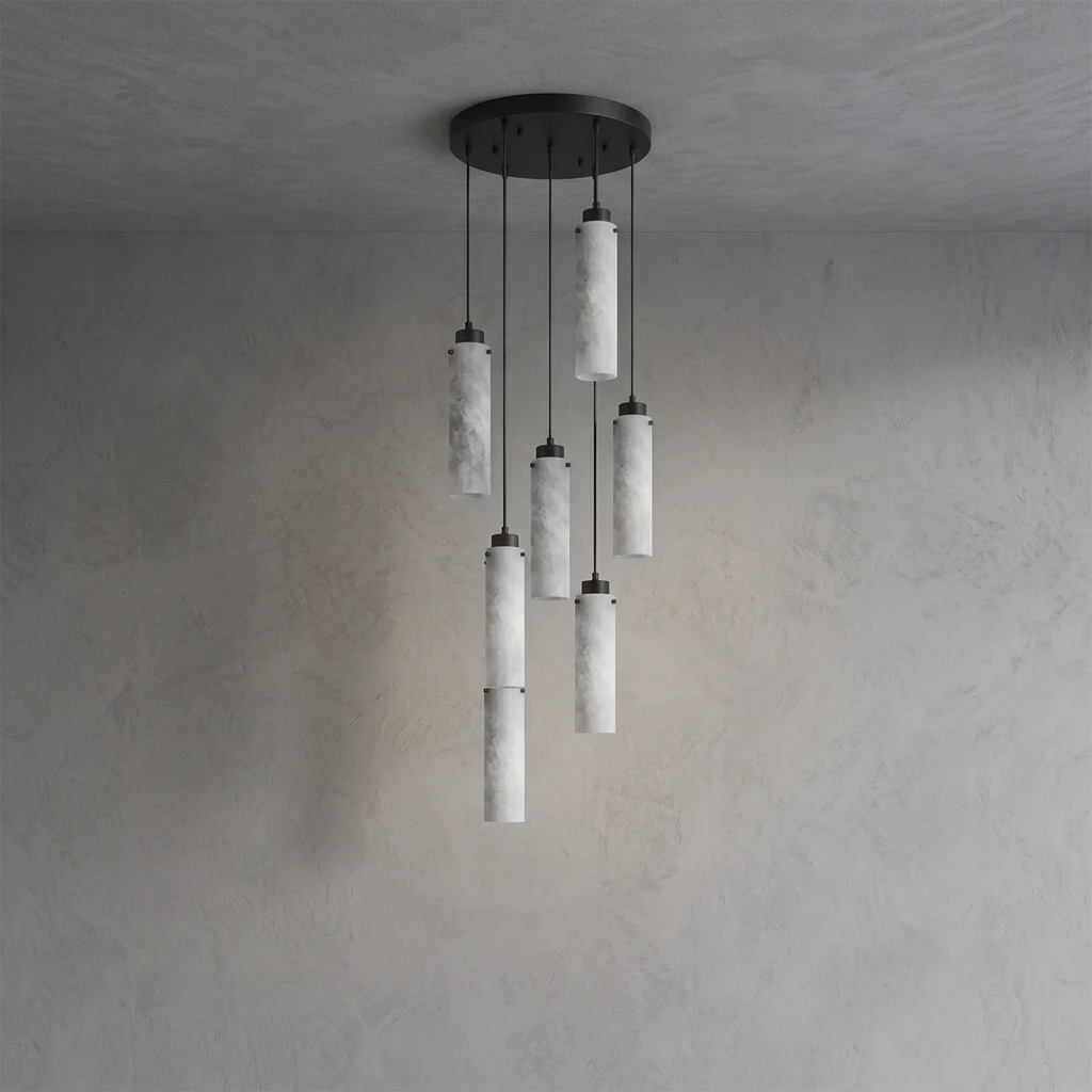 Alabaster Cylinder Cluster Chandelier | wildoxy