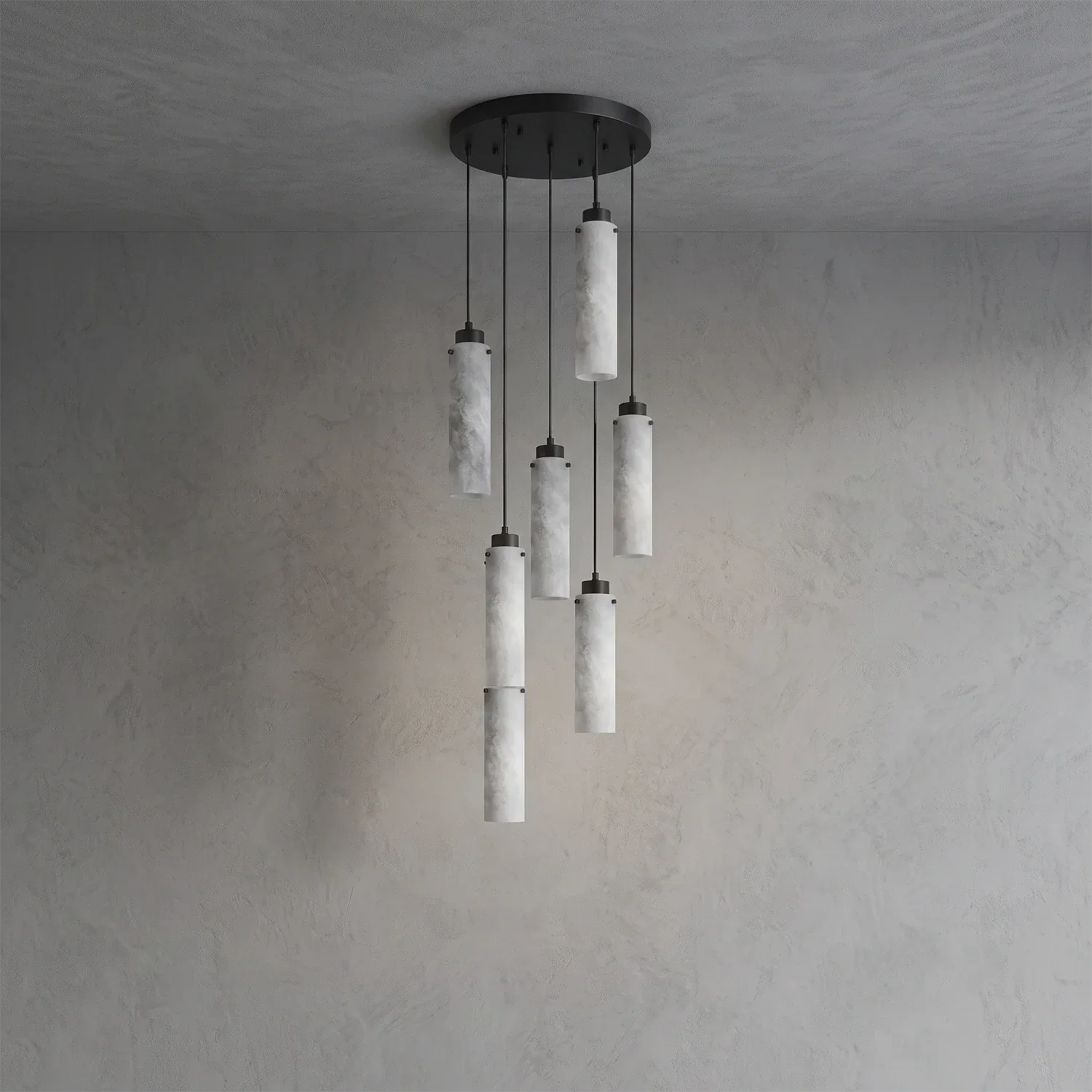 Alabaster Cylinder Cluster Chandelier | wildoxy