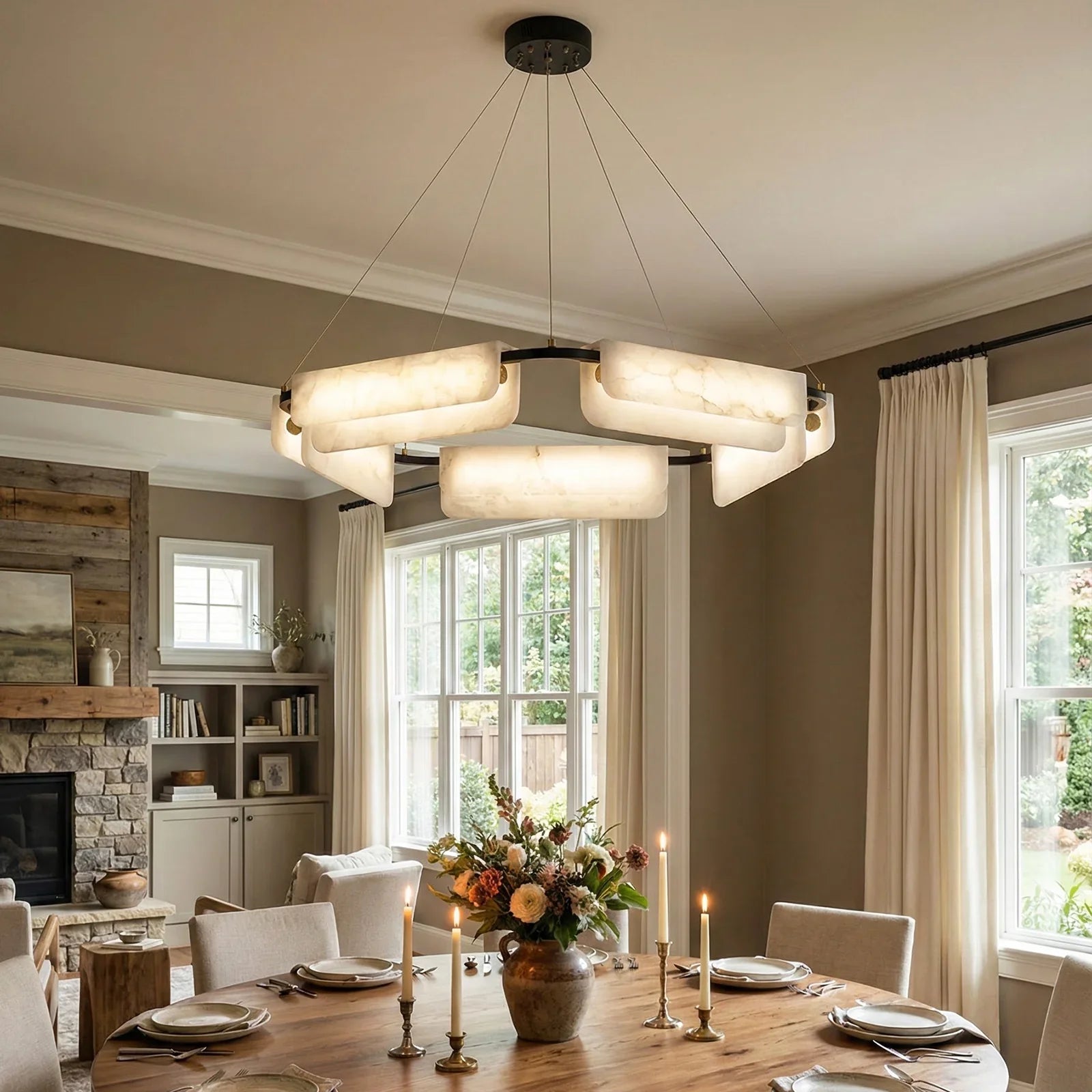 Alabaster Delia Rectangle Chandelier | wildoxy