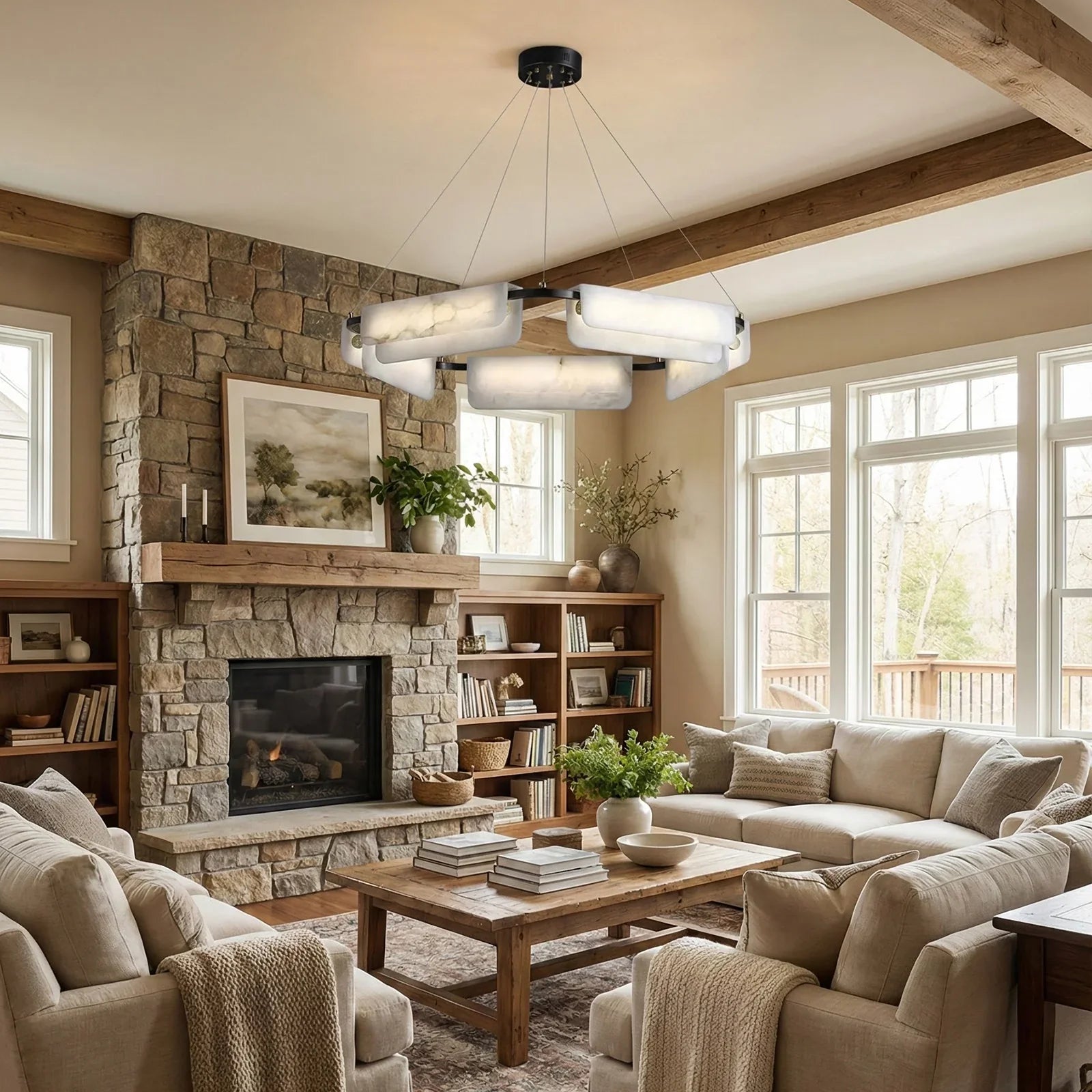 Alabaster Delia Rectangle Chandelier | wildoxy