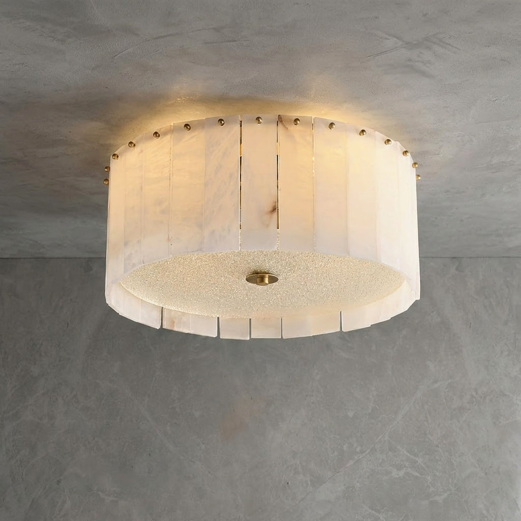 Alabaster Disc Flush Mount Ceiling Light | wildoxy