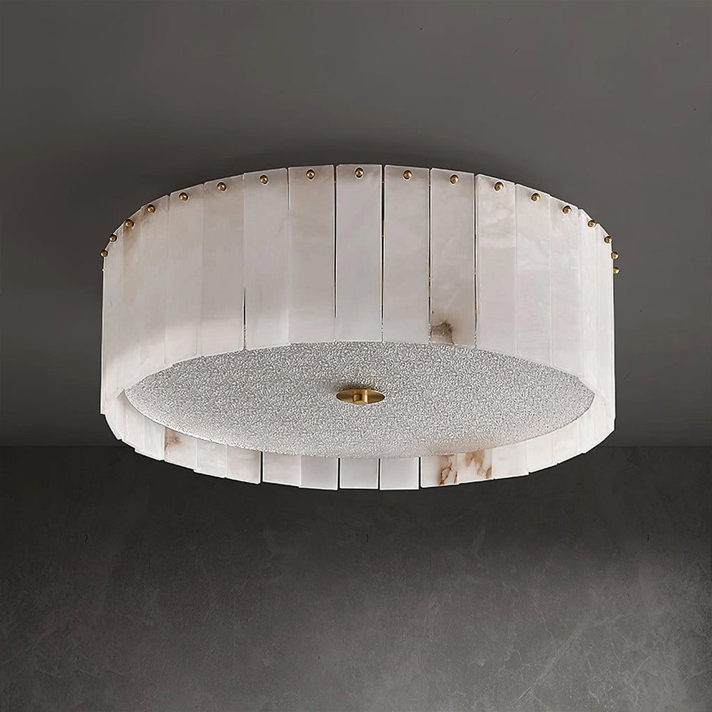 Alabaster Disc Flush Mount Ceiling Light | wildoxy